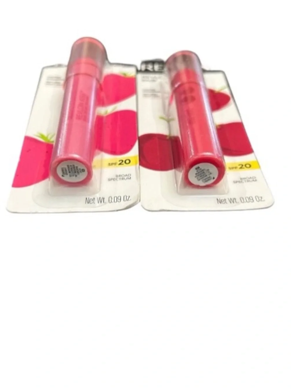 Revlon Kiss Balm Lip SPF 20 Chapstick Sweet Cherry 030, Fresh Strawberry 025 Lot